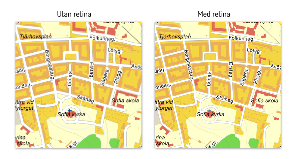 Nu är Eniros karttjänster retina-ready