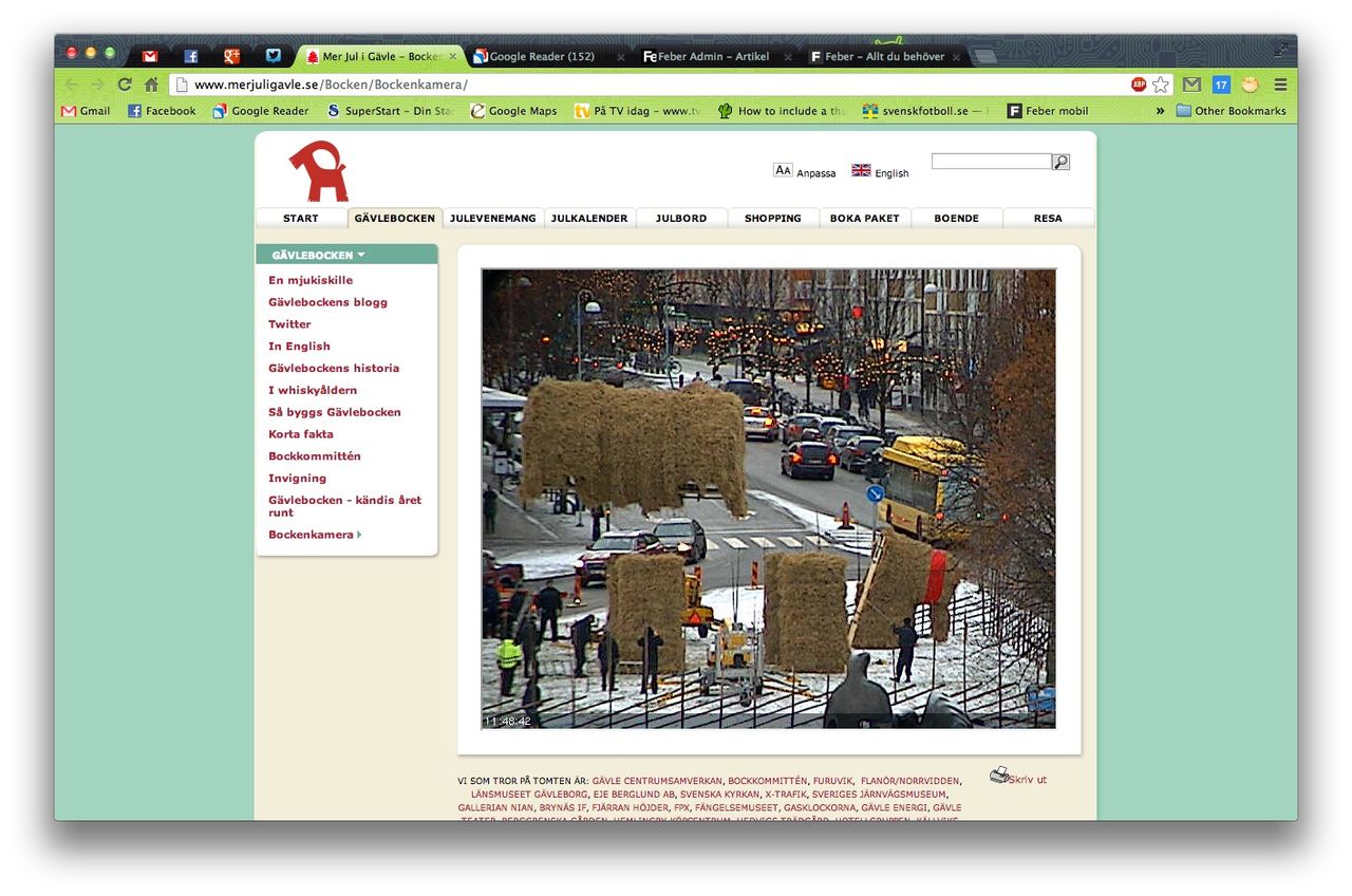 Kolla in bygget av Gävlebocken live