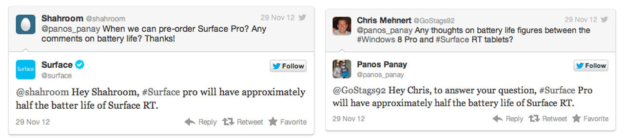 Microsoft Surface Pro får endast fyra timmar batteritid