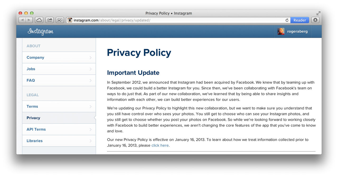 Instagrams nya villkor verkar inte helt legit