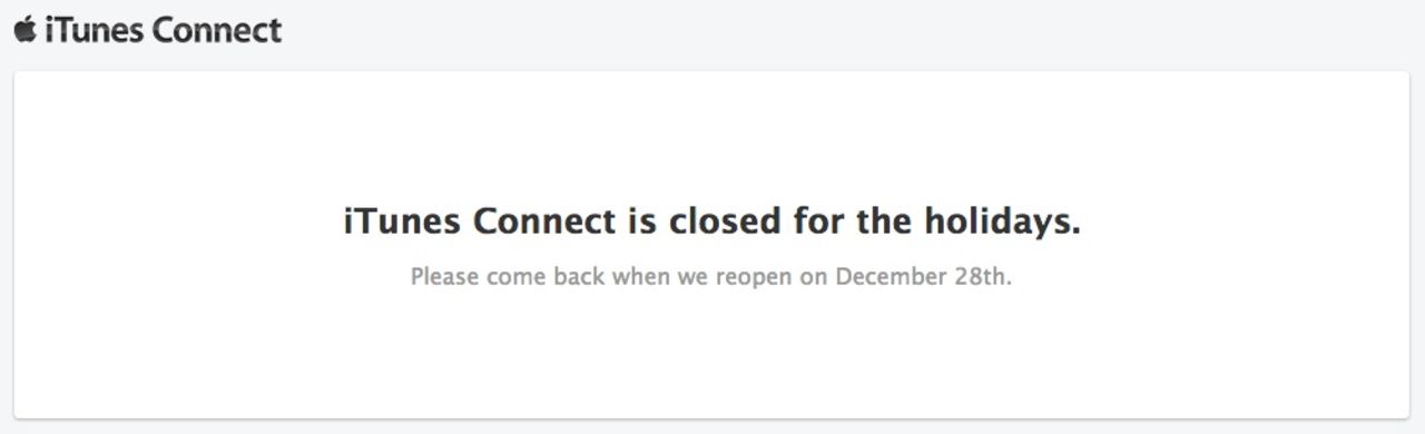 iTunes Connect tar julledigt
