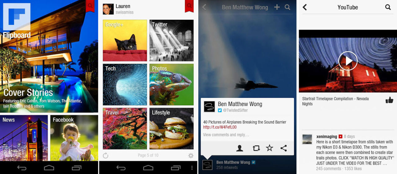 Flipboard släppt till Android-tablets