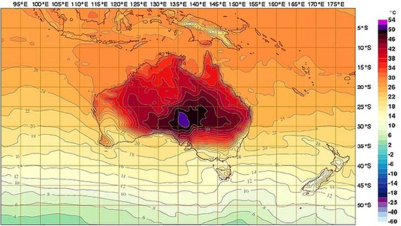 Så varmt i Australien att man fick utöka temperatur-skalan