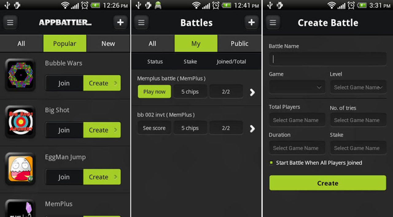 Spela Android-spel mot kompisar med AppBattler