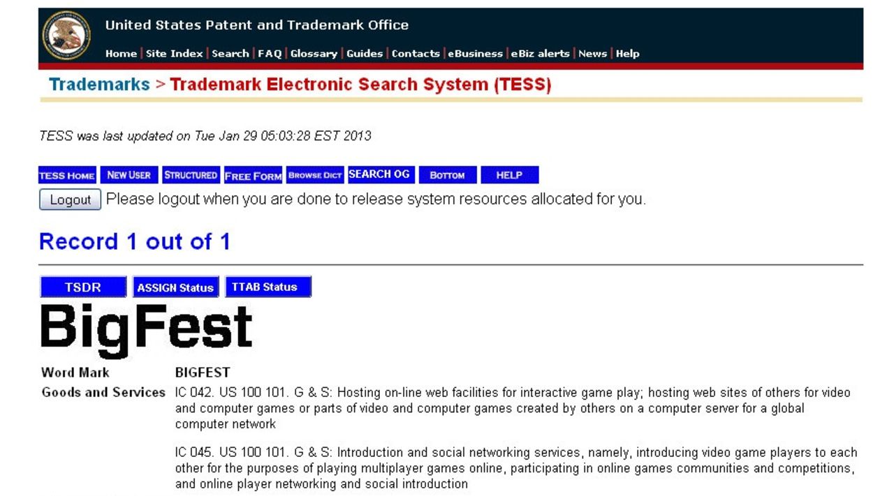 Sony registrerar BigFest