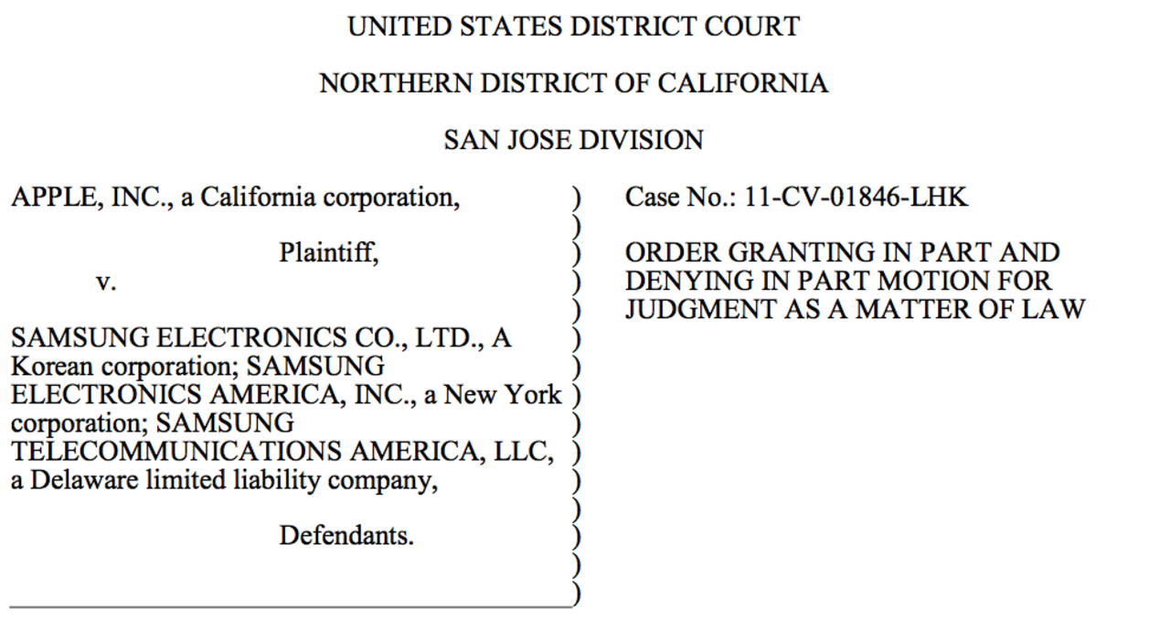 Samsung visste ej att de bröt Apples patent