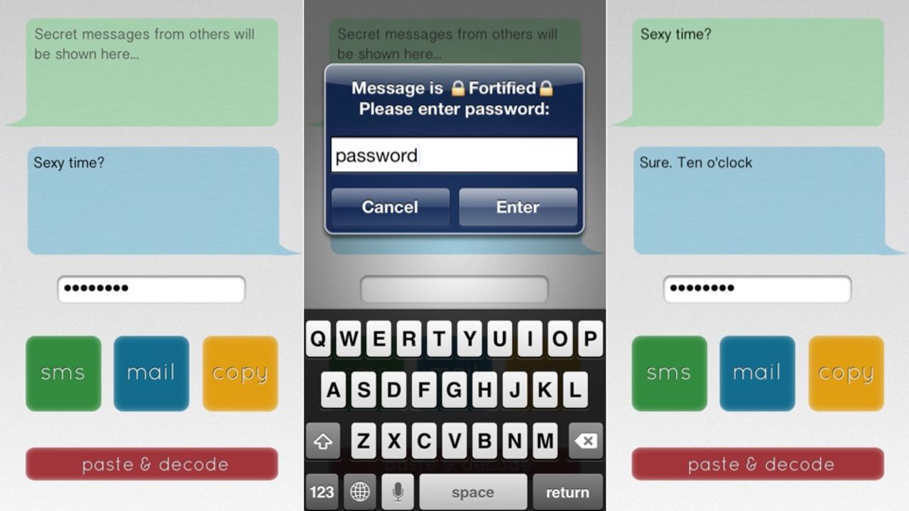 Skicka krypterade meddelanden med Text Fortress