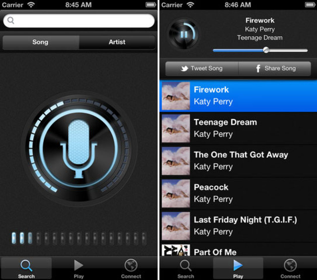 Röstsök på Spotify eller Rdio med Vela