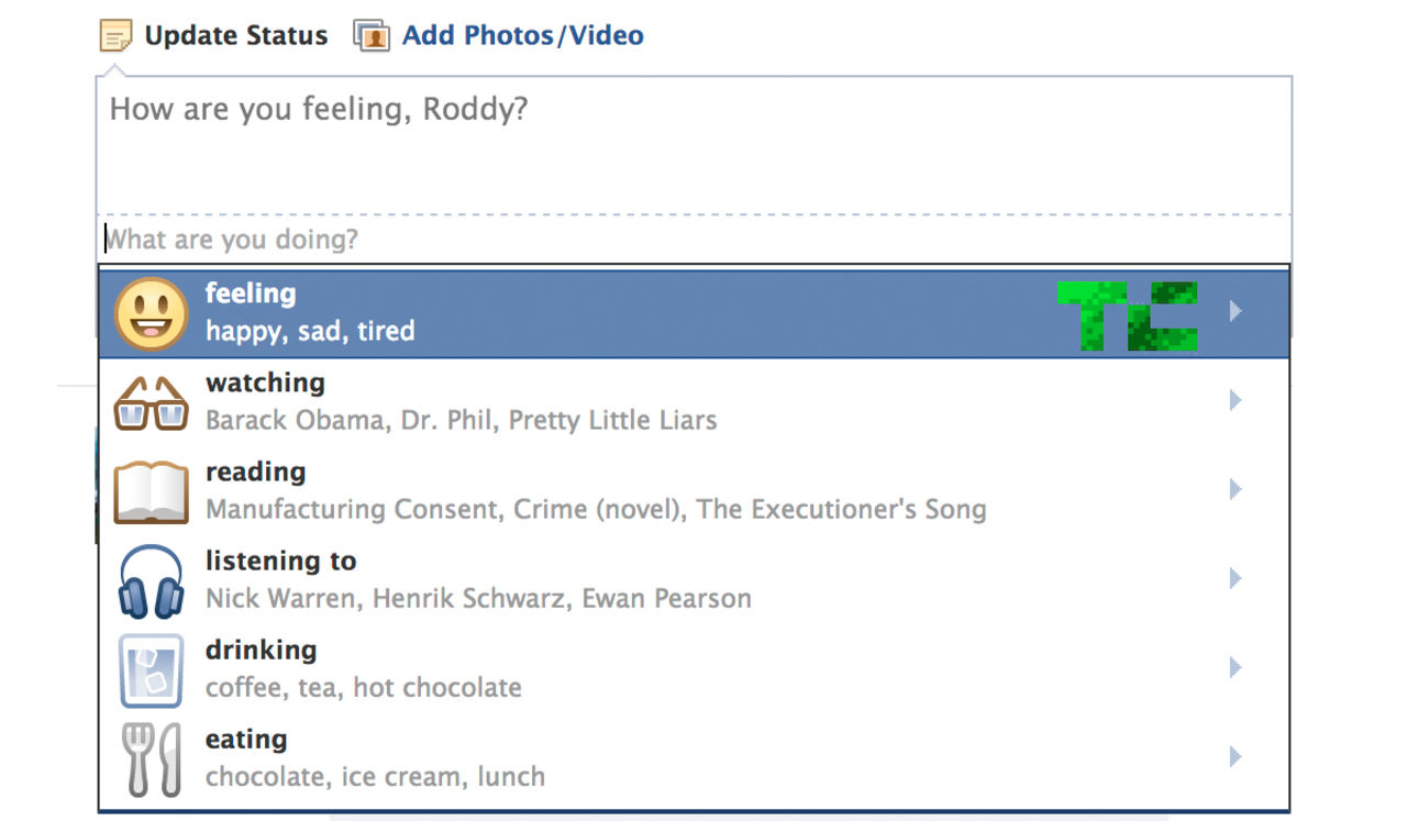 Facebook testar ny status-uppdatering
