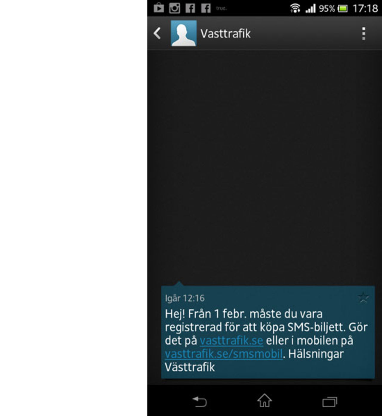 Jobbigare att betala lokaltrafik med mobilen imorgon
