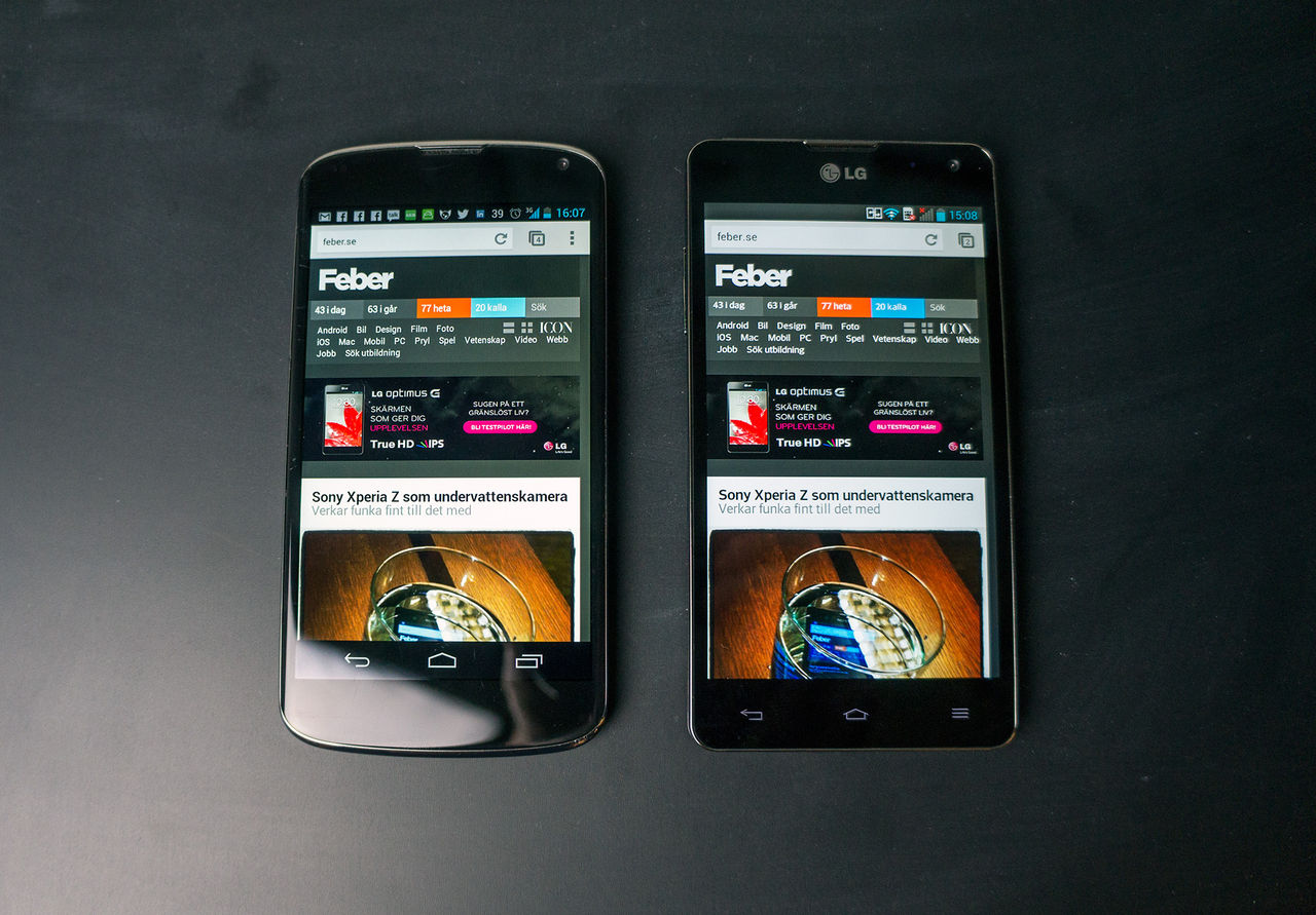 LG Optimus G vs Nexus 4