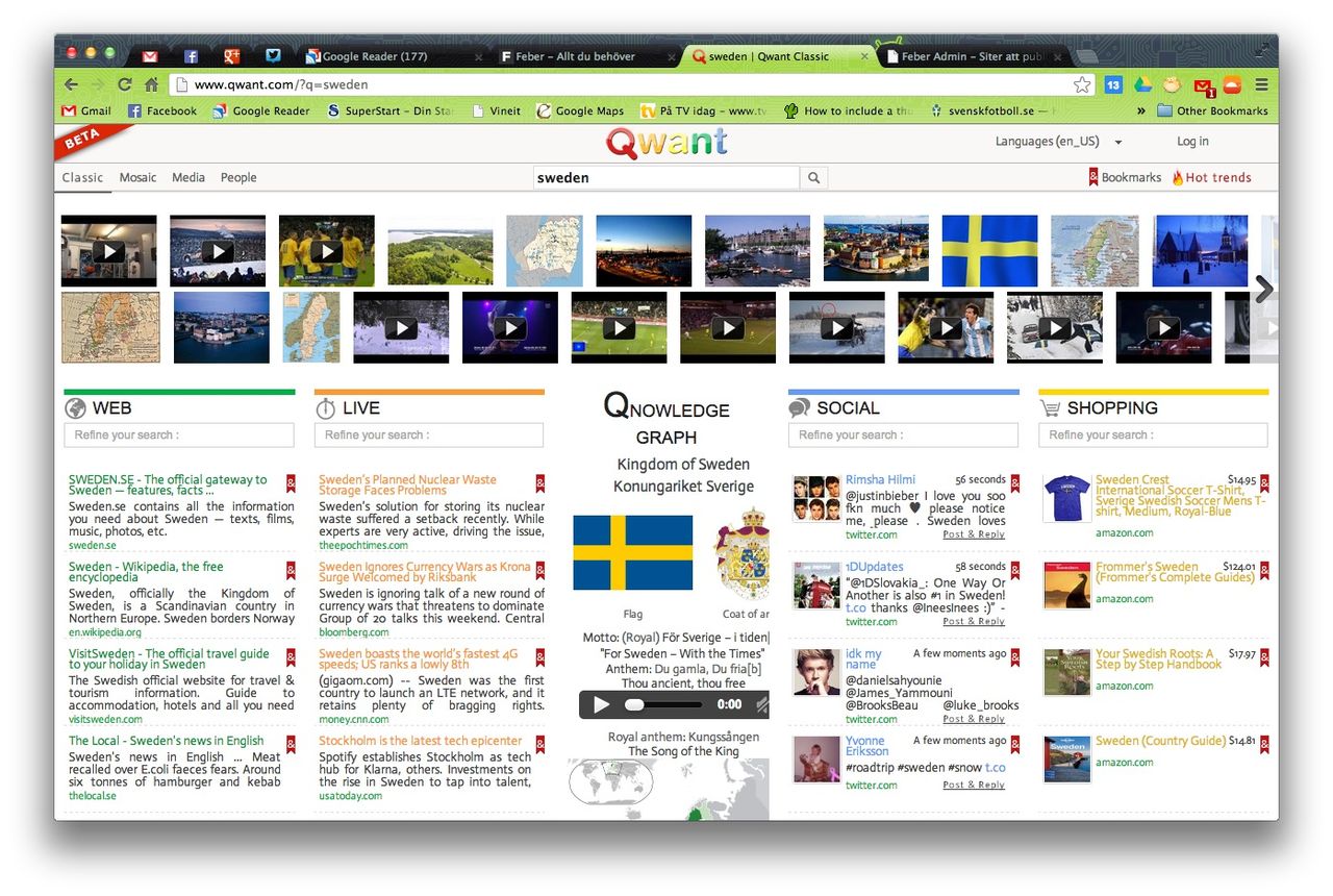 Qwant - sökmotor för både webb och sociala medier