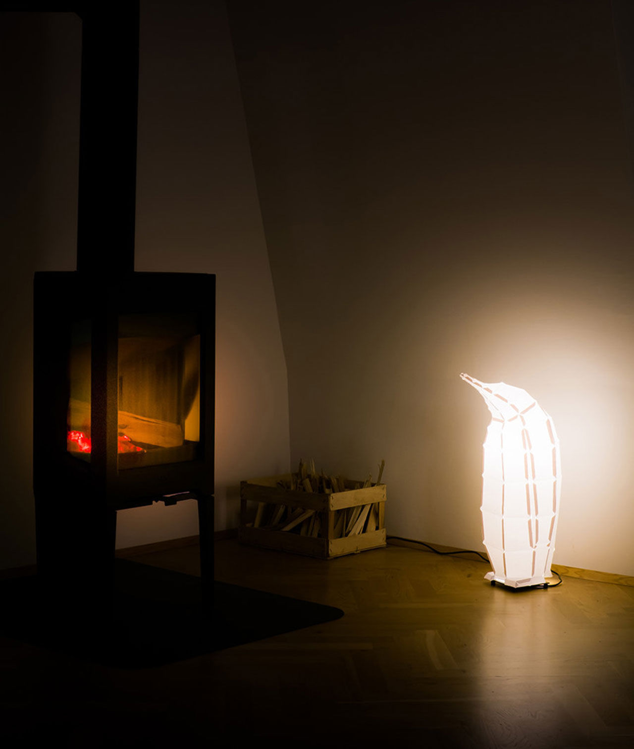 Vikbara lampor med djuriska former