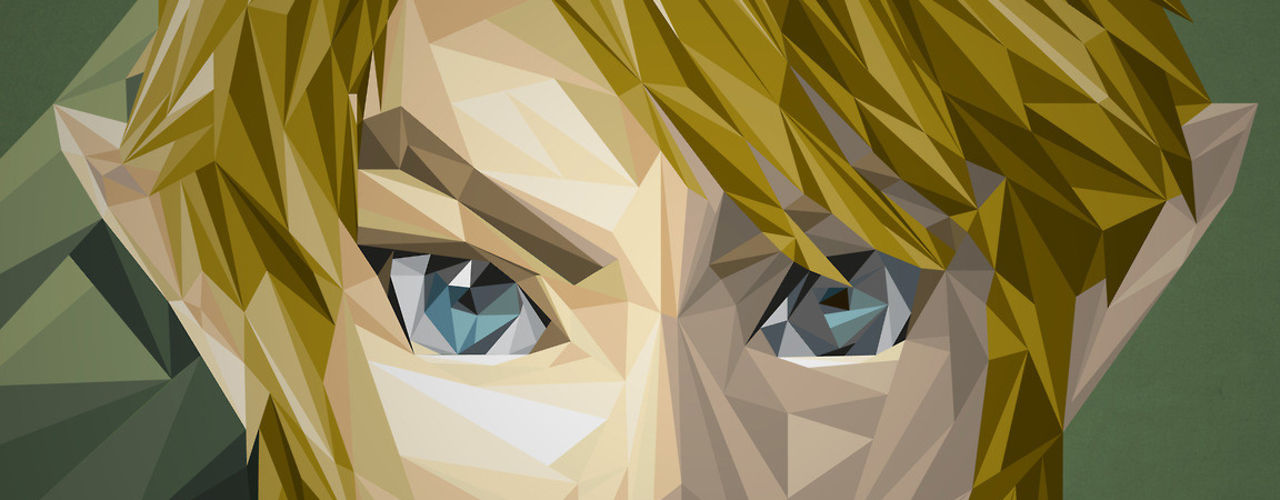 Snygga spelporträtt skapade med trianglar