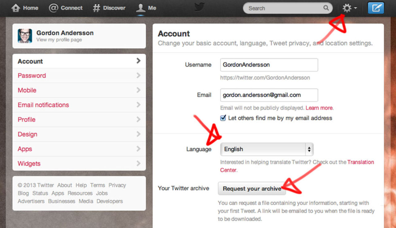 Twitter Archive nu på fler språk