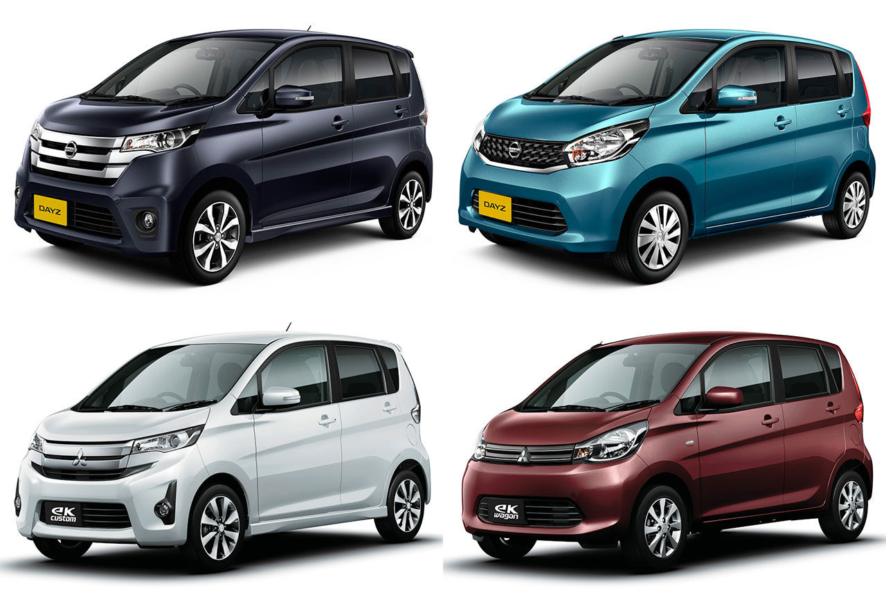 Fyra mikrobilar från Nissan och Mitsubishi
