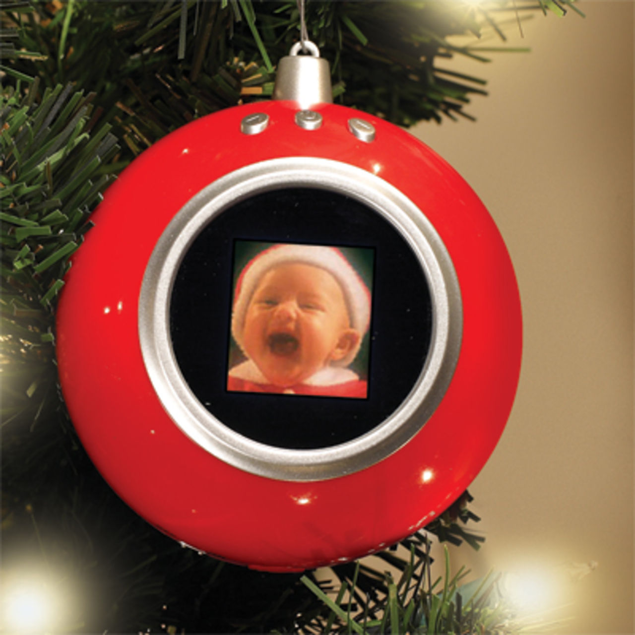 Julgranskulor med bildskärm