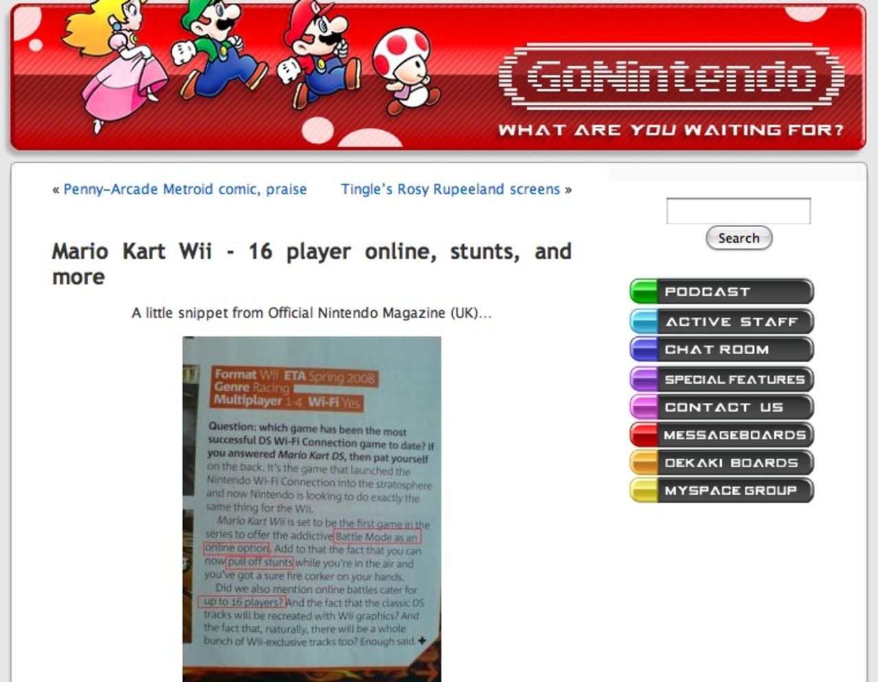 Mario Kart till Wii stödjer...