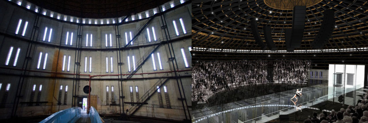 Serverhall med opera ovanpå