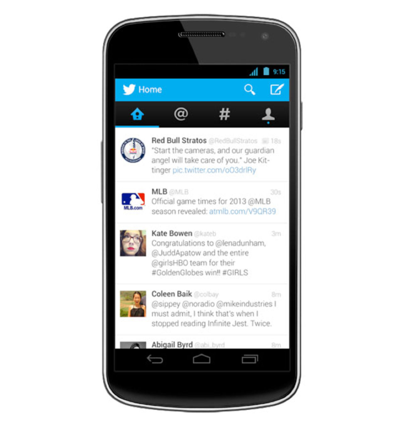 Ny design på Twitters Android-app