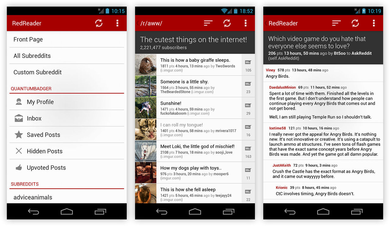 Ny röd Reddit-läsare för Android