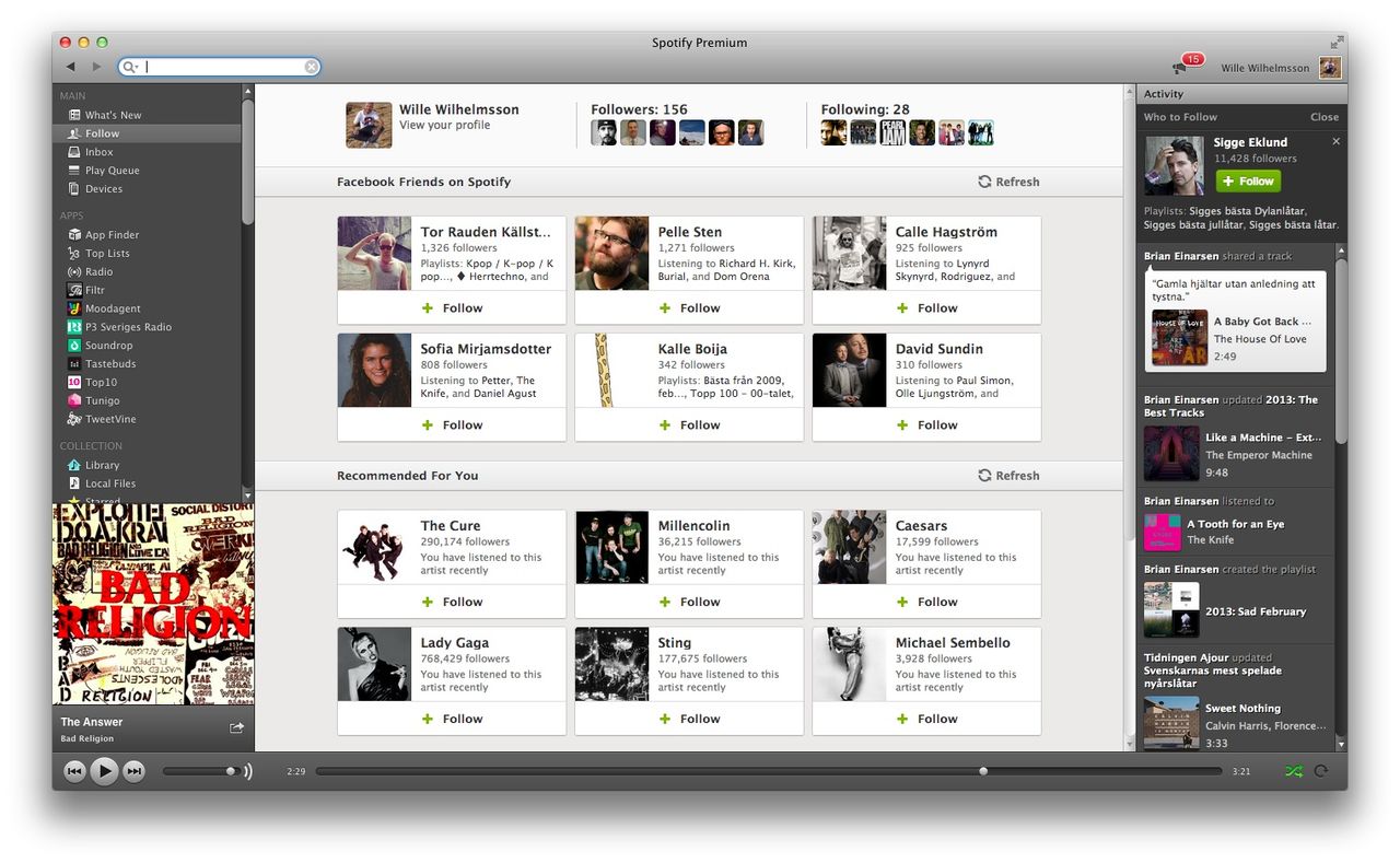 Spotify rullar ut follow-funktion