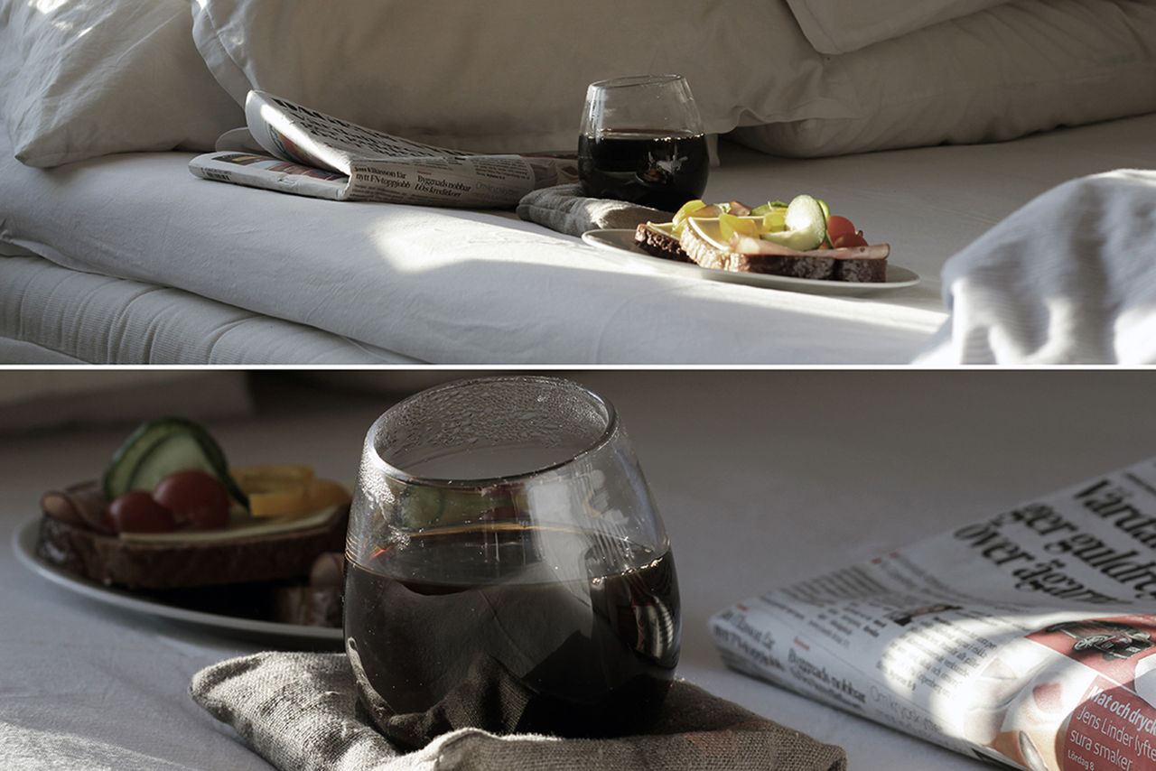 Glas med tillhörande kudde