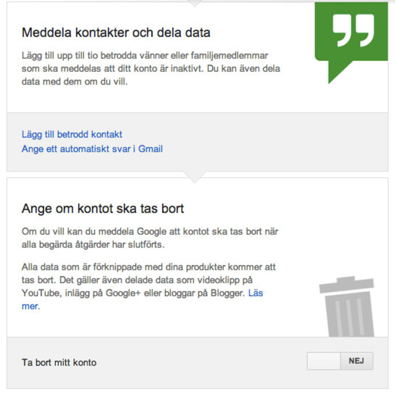 Google startar tjänst för att hantera ditt konto när du har dött