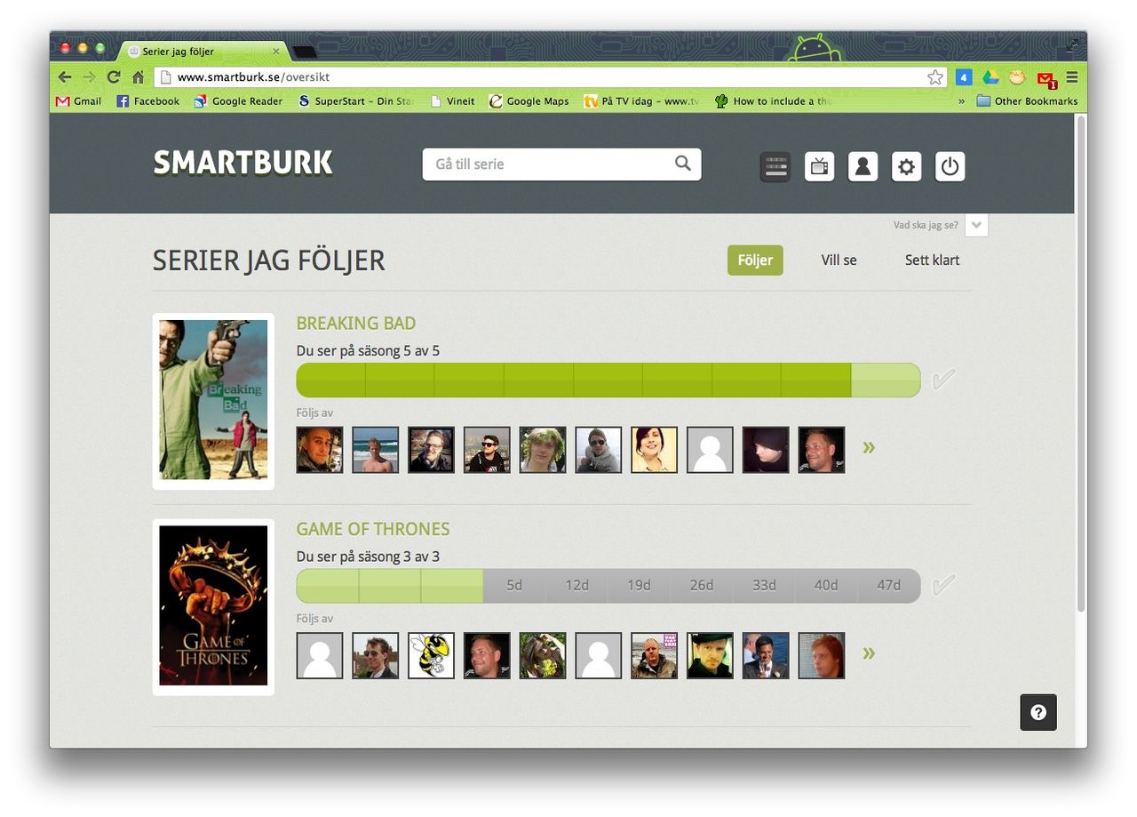 Håll koll på TV-serier med Smartburk.se