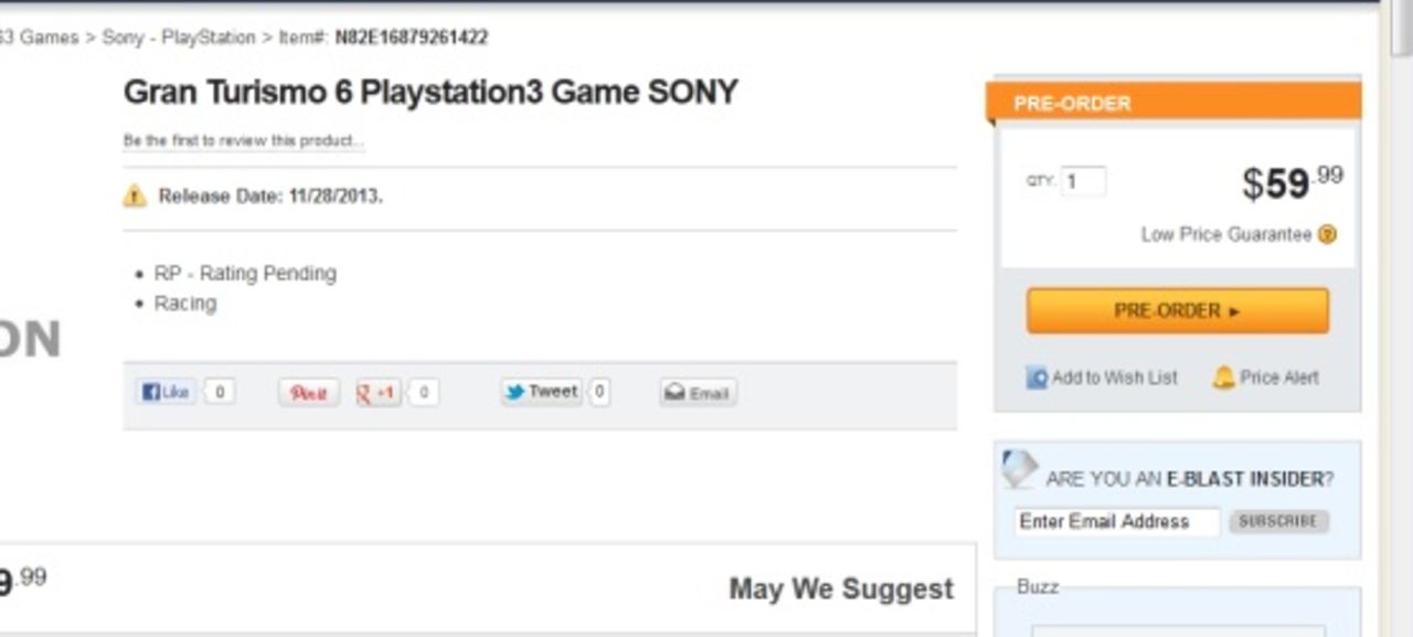 Återförsäljare listar Gran Turismo 6