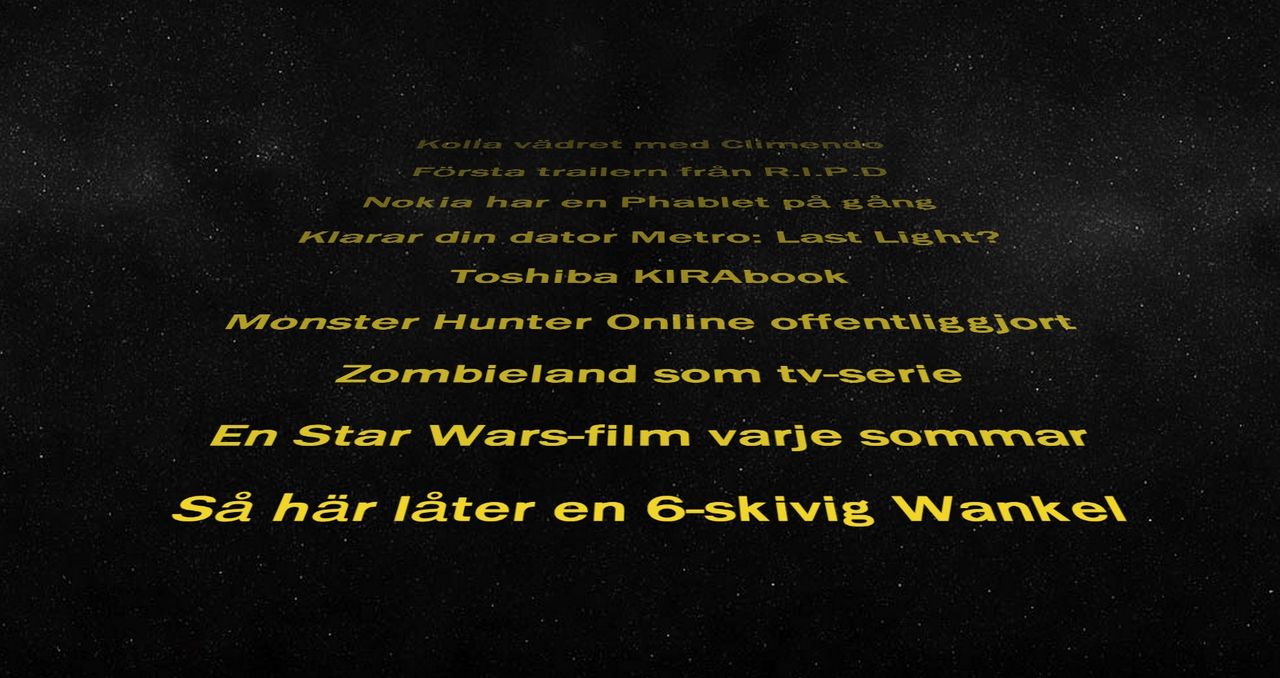 RSSen som Star Wars-introt