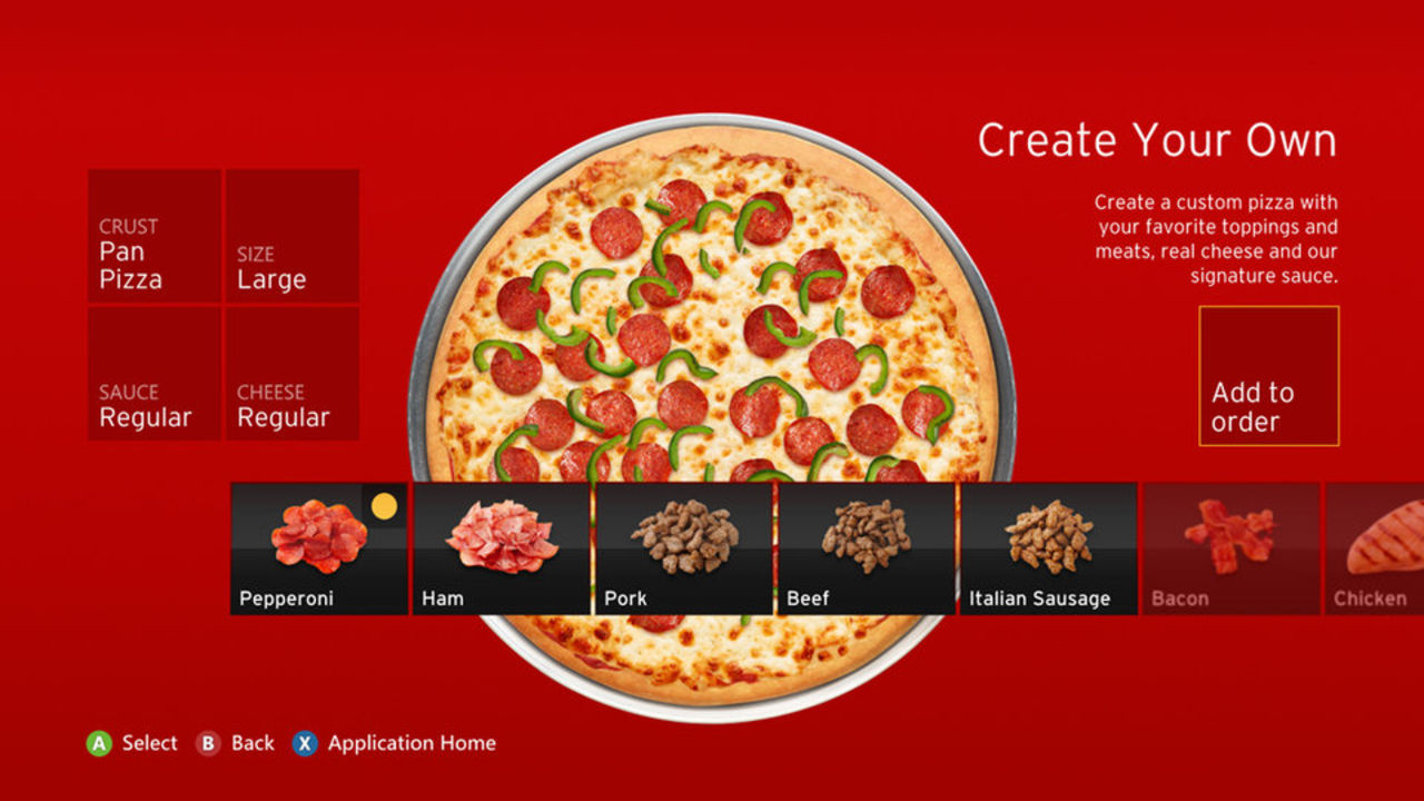 Microsoft lanserar Pizza Hut-app för Xbox 360