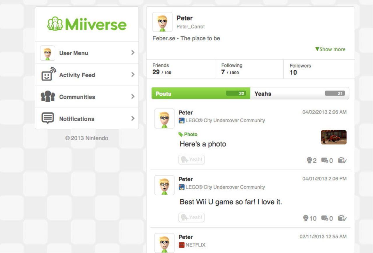 MiiVerse finns nu på webben och i mobilen