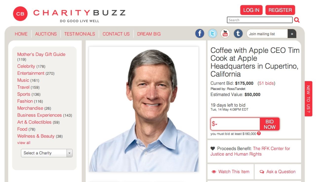 Köp en fika med Tim Cook