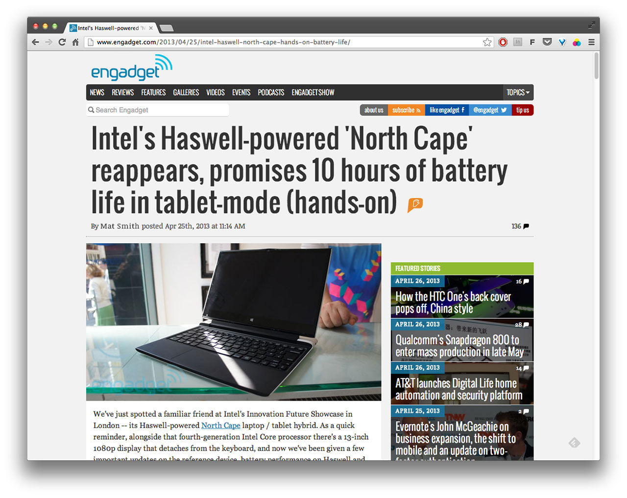 Intel visar prototyp på tablet-hybrid med Haswell