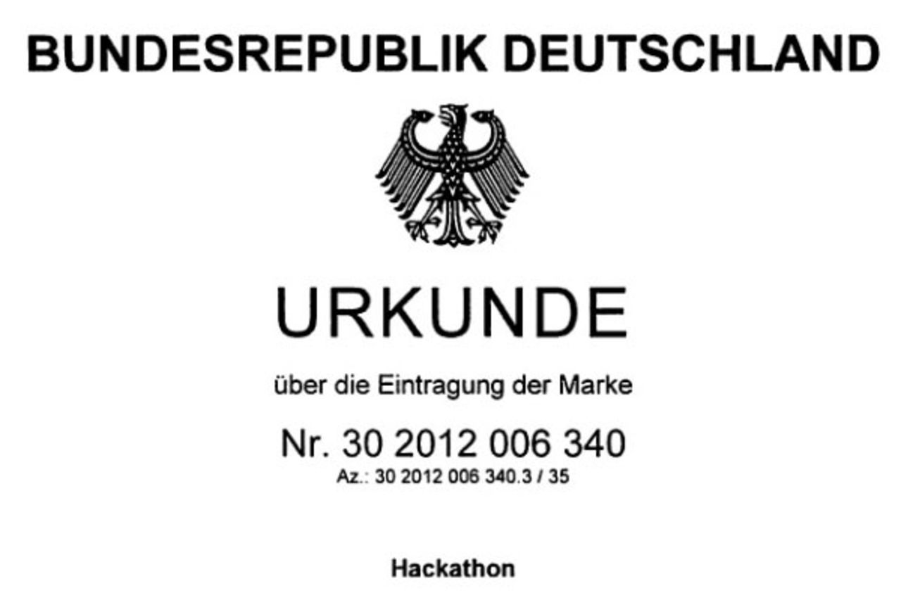 Hackathon varumärkesskyddat i Tyskland