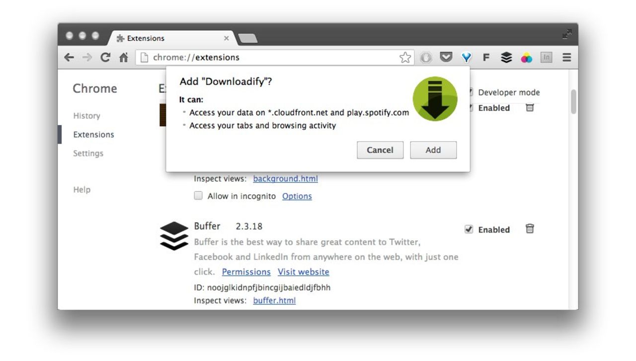 Nytt plugin laddar ner från Spotify