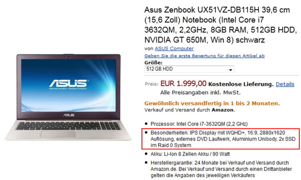Asus Zenbook U51 har retina-liknande skärm
