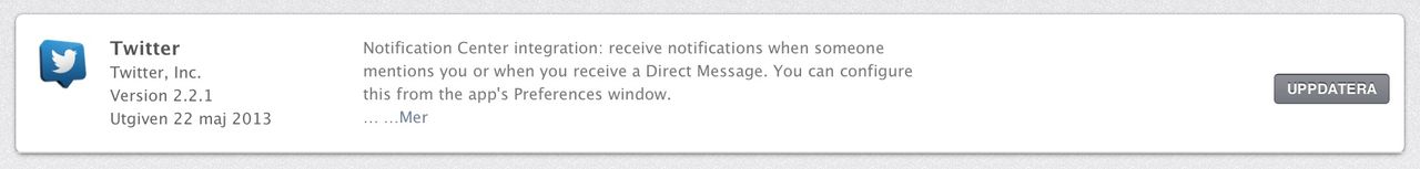Twitter för Mac uppdateras