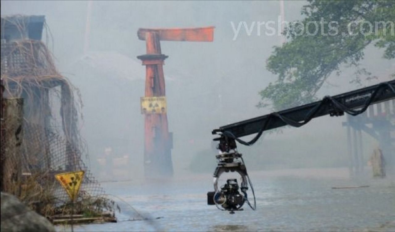 Några bilder från Godzilla-inspelningen