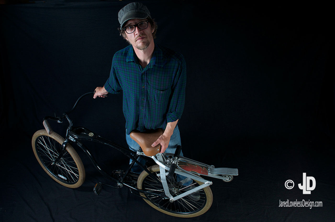 Cykel med sparkcykel