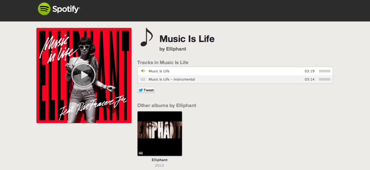 Elliphants nya singel på Spotify