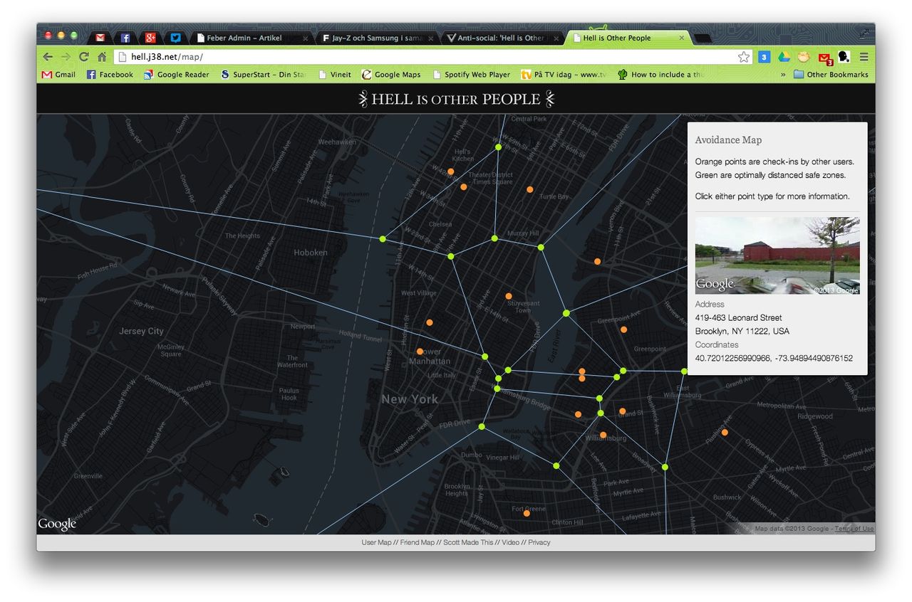 Undvik dina FourSquare-vänner med Hell is Other People
