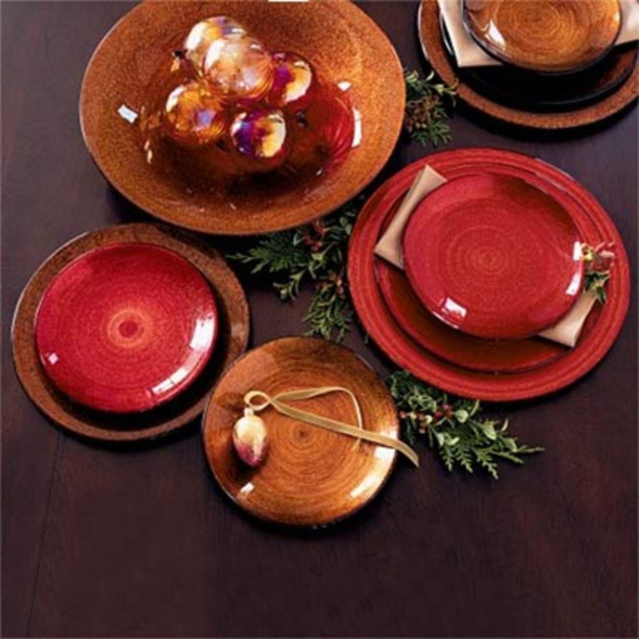 Duka med rött i jul