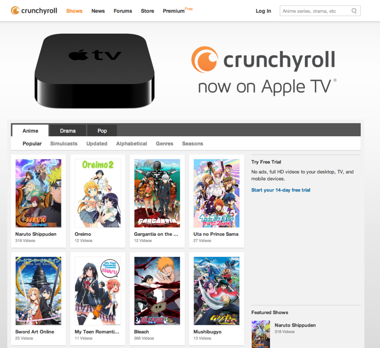 Anime och musik till Apple TV