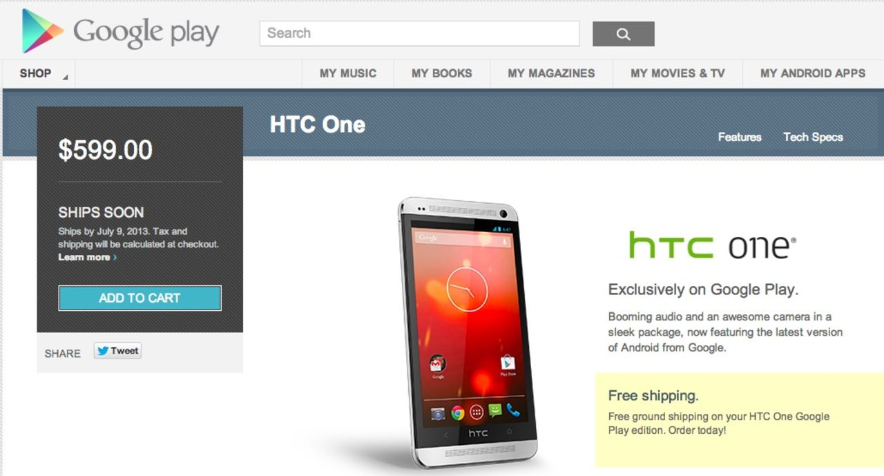 Galaxy S4 och HTC One med vanilla-android nu på Play