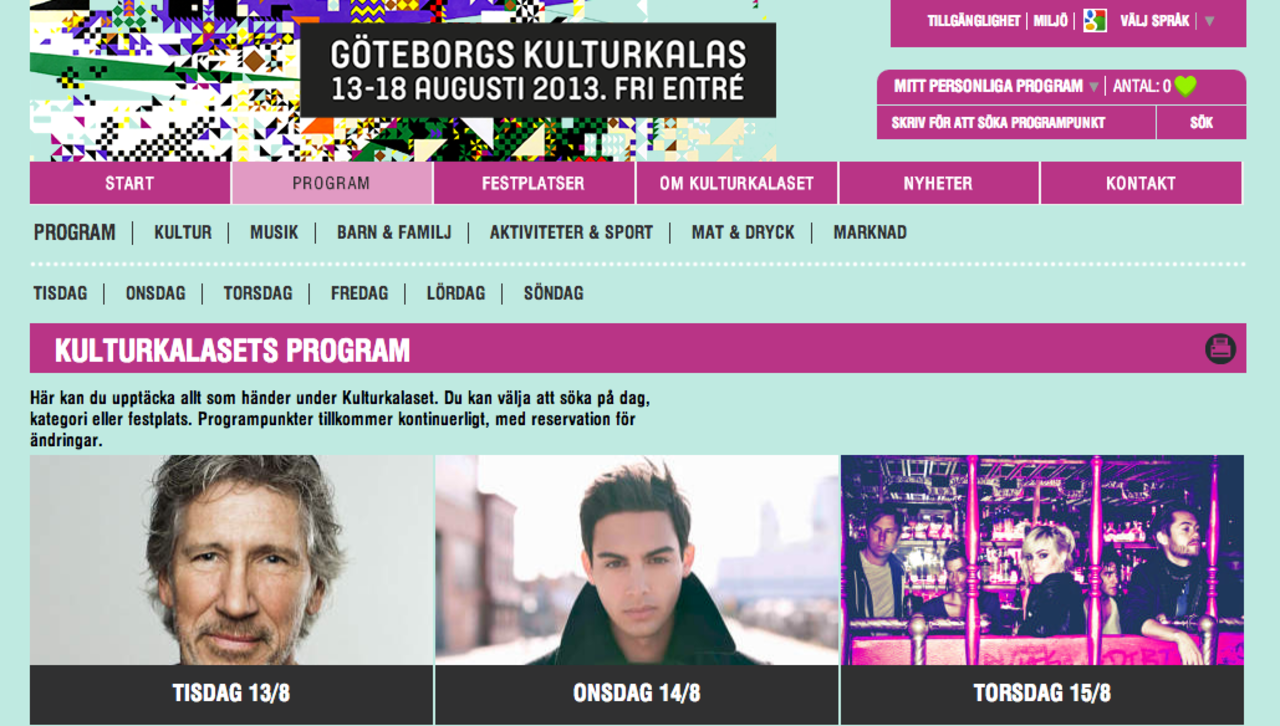 Programmet för Göteborgs kulturkalas