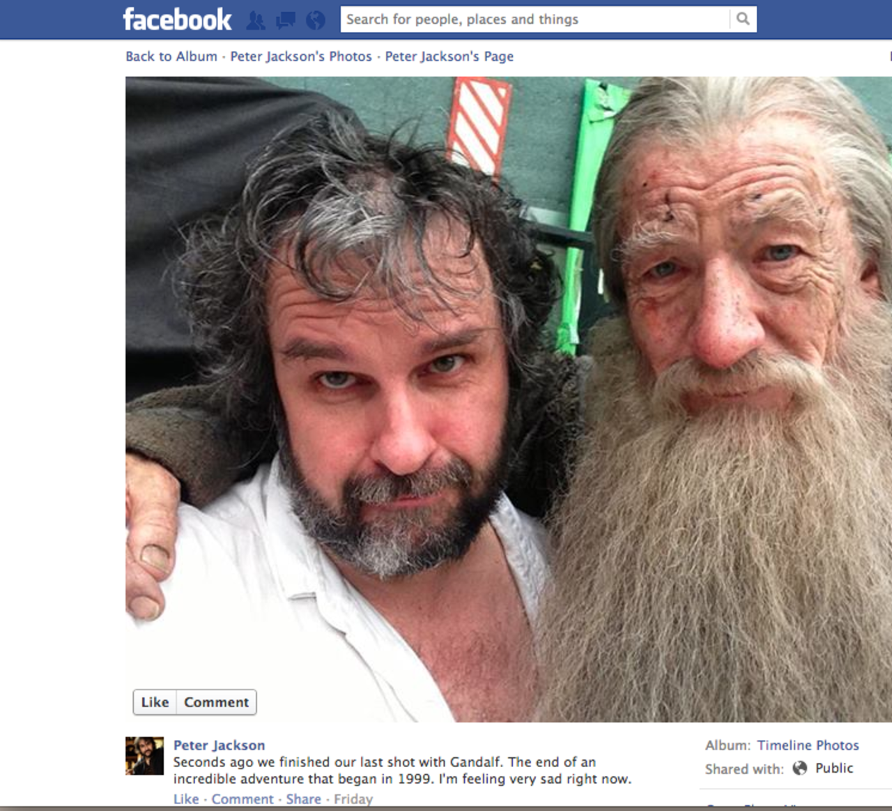 Sista Gandalf-scenen är inspelad