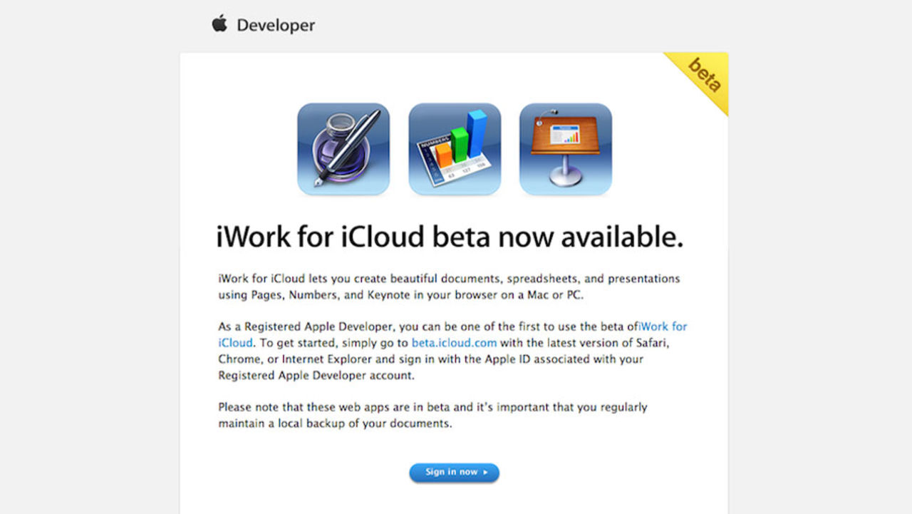 iWork till iCloud nu i beta