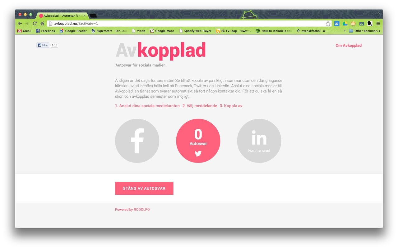Autosvara i sociala medier med Avkopplad